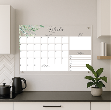 Kalender med matplan - Eukalyptus - 60×40 cm