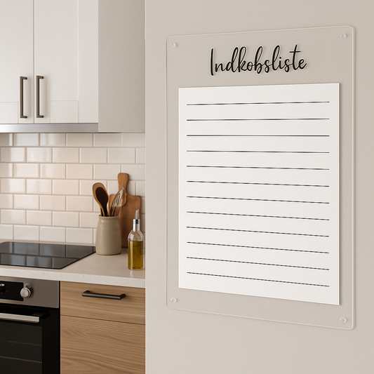Handleliste - Hvit - Akryl - 33×24 cm