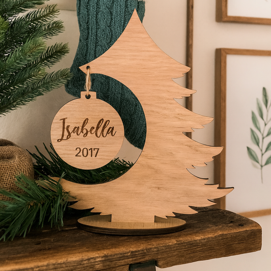 Julepynt med personlig tekst - 20 cm