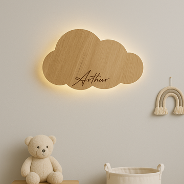 Barnelampe – Sky med navn – 35x20 cm