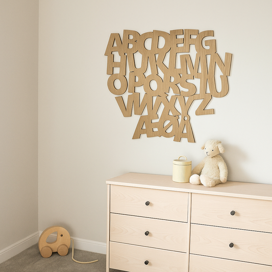 Alfabetet - sammenflettet - 50x45 cm