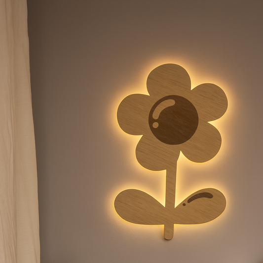 Barnelampe – Blomst med stilk – 25x39 cm