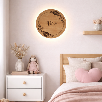 Barnelampe – Blomster med navn – Ø26 cm