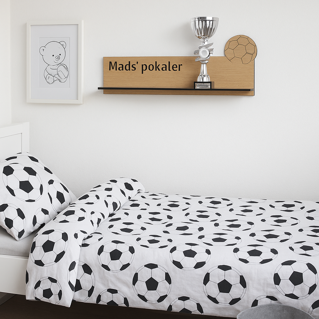 Væghylde - Fodbold - 50x20x8 cm