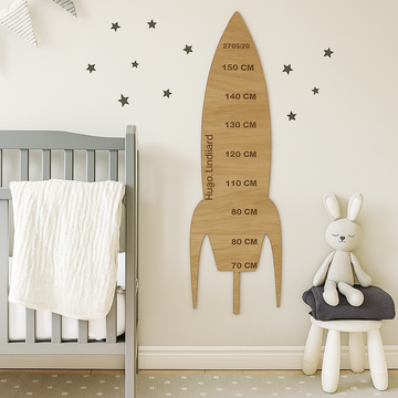 Høydemåler med navn - Rakett - 120×32 cm