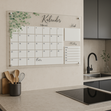 Kalender med matplan - Eukalyptus - 60×40 cm