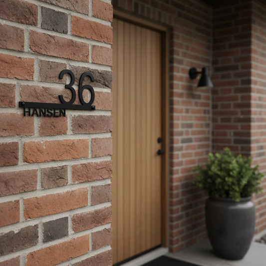 Husnummer med personlig tekst