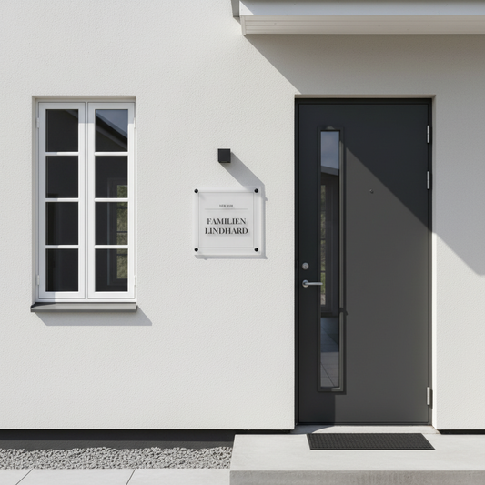 Husskilt – Eget navn – Firkantet design