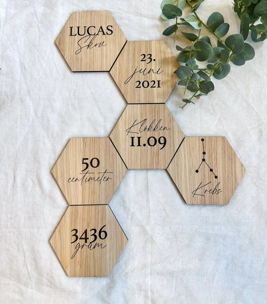 Minnetavler 6 stk - trykt tekst - 15×15 cm