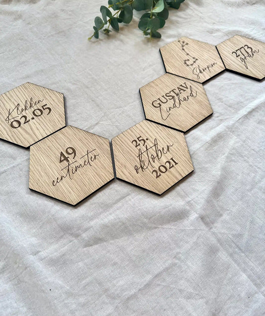 Minnetavler 6 stk - gravert tekst - 15×15 cm