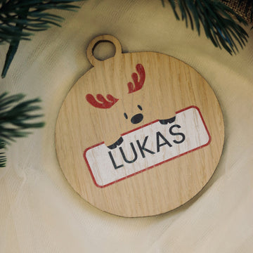 Julekule – Reinsdyr med navn – Ø8 cm