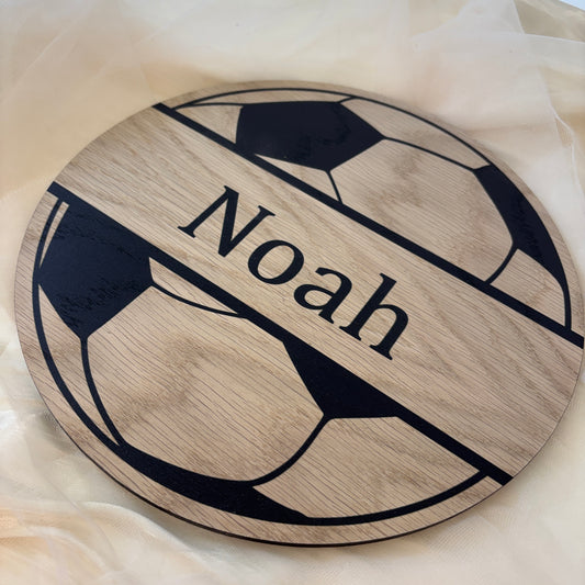 Barnelampe – Fotball med navn – Ø26 cm