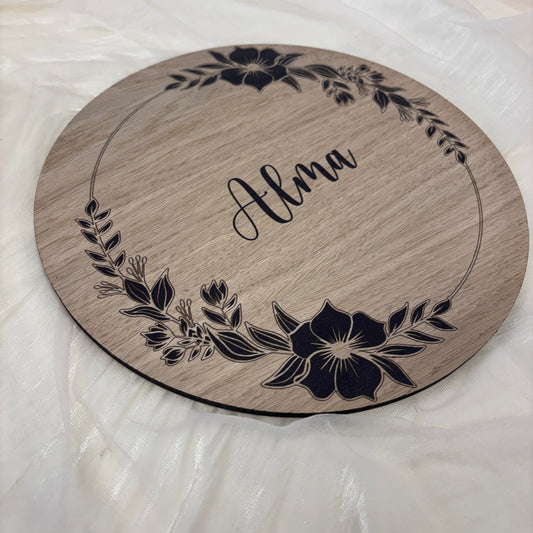 Barnelampe – Blomster med navn – Ø26 cm