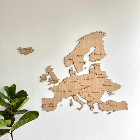 Europakart  til veggen - 110x80cm