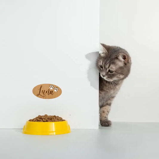 Navneskilt - Kattepote - 15x8 cm.