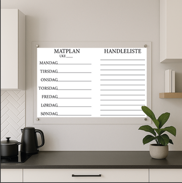 Matplan og handleliste - 50×33 cm