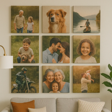 Lyddempende plater med personlig bilde - 30x30 cm.