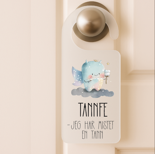 Tannfeskilt - 21x8 cm.