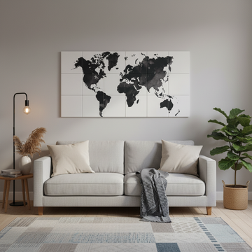 Akustikkplater - verdenskart - 90x180 cm.