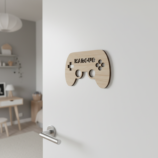 Navneskilt - Gamingkontroll med navn - 25×16 cm
