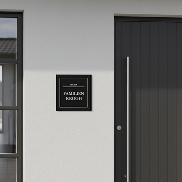 Husskilt – Eget navn – Firkantet design