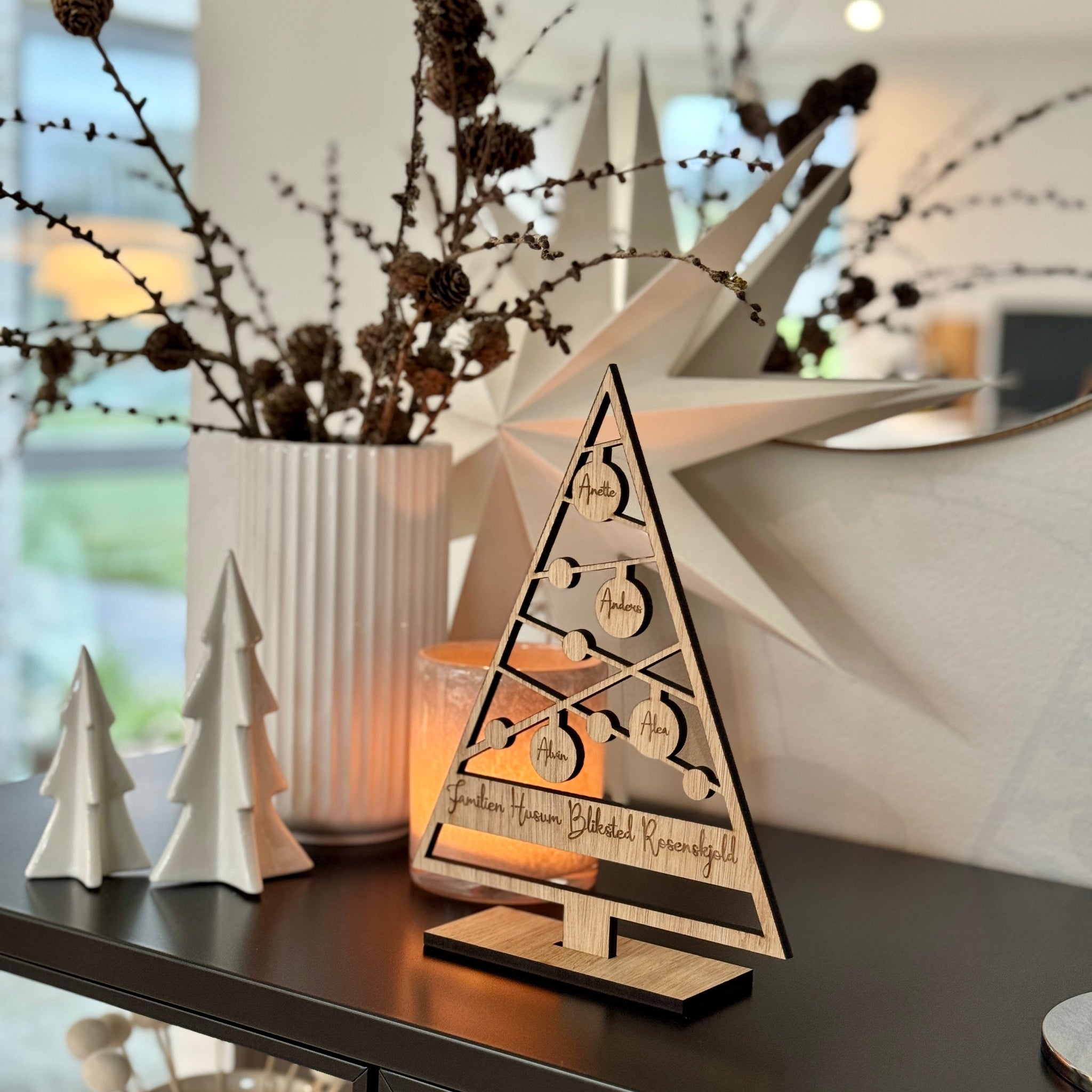 Julepynt med personlig tekst #2 - 25x19 cm
