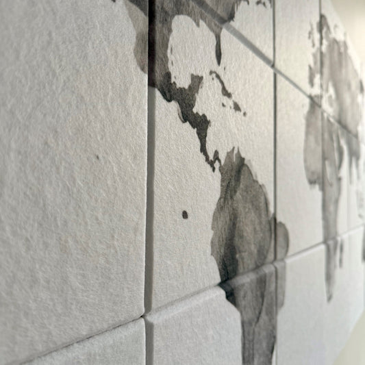 Akustikkplater - verdenskart - 90x180 cm.