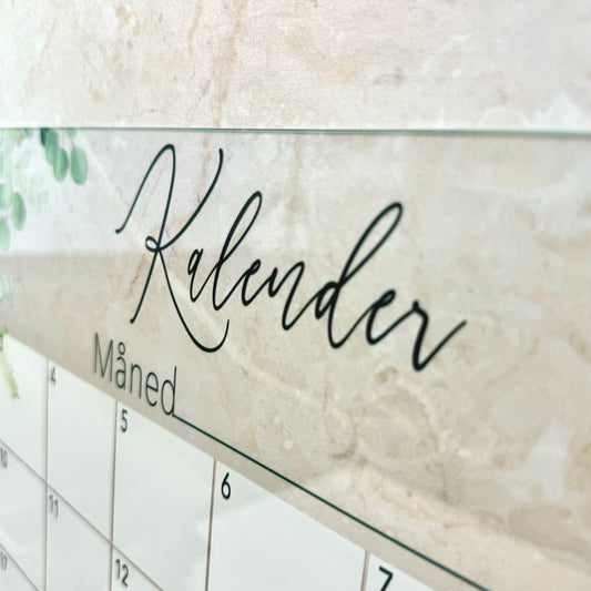 Kalender med matplan - Eukalyptus - 60×40 cm