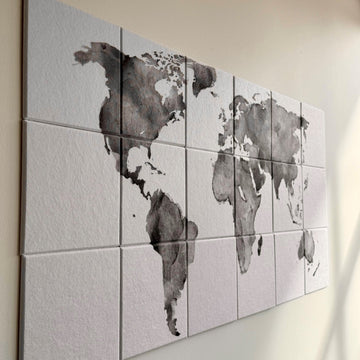 Akustikkplater - verdenskart - 90x180 cm.